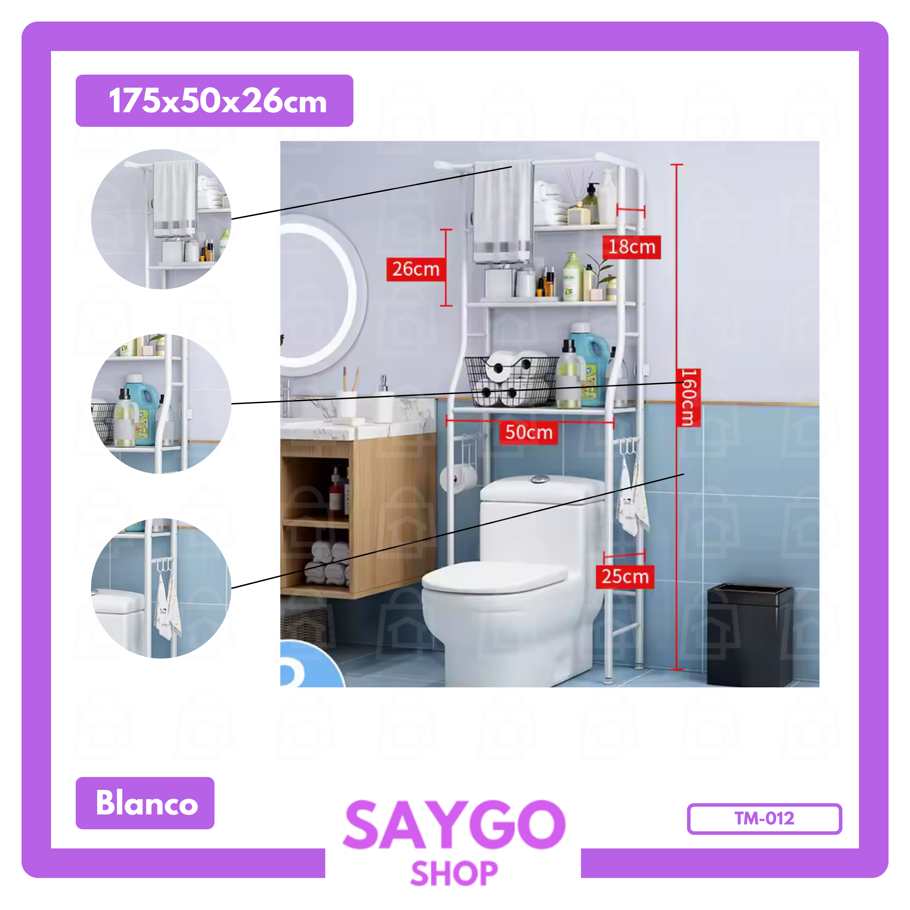 Organizador de baño con toallero