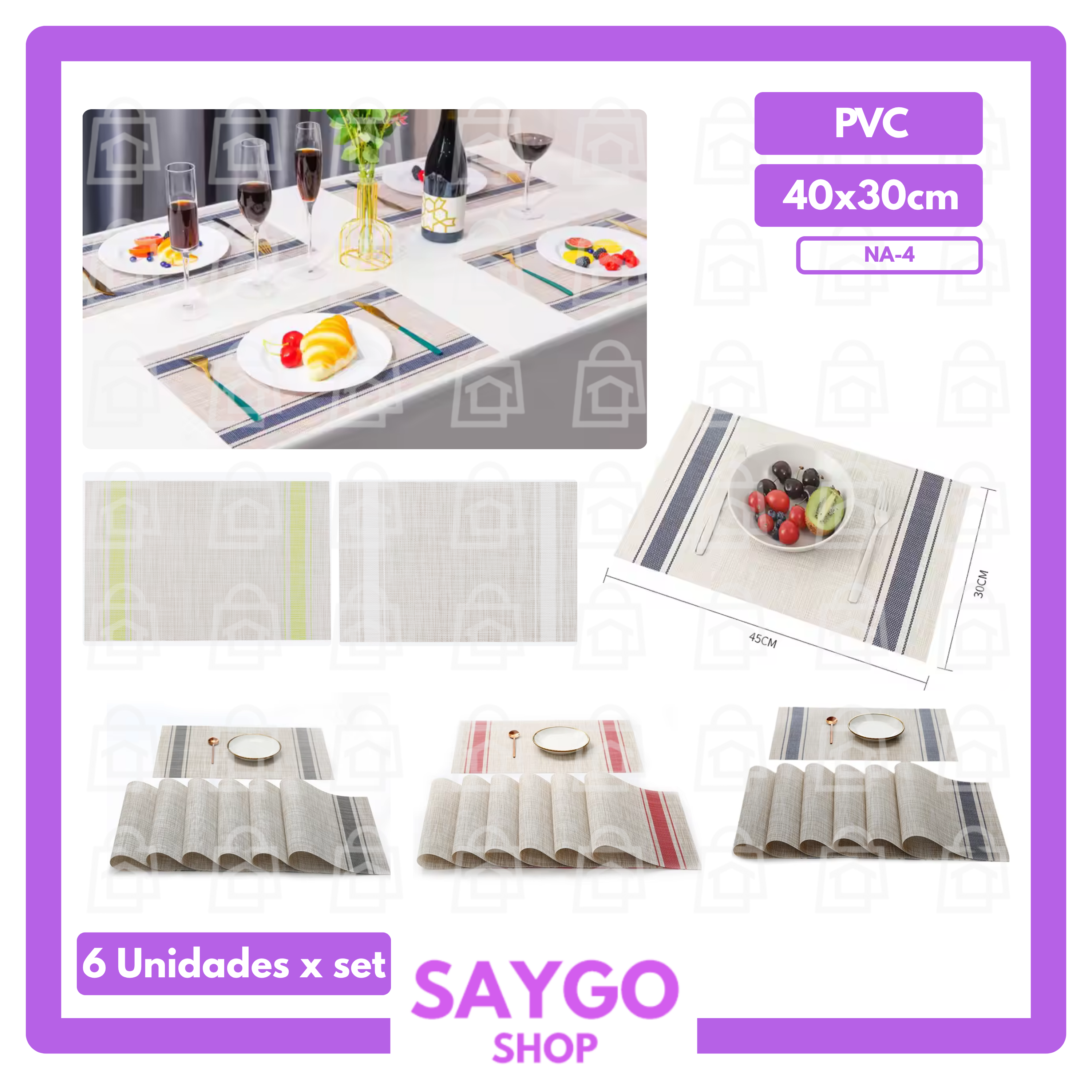 Individual de mimbre "B"(SET)