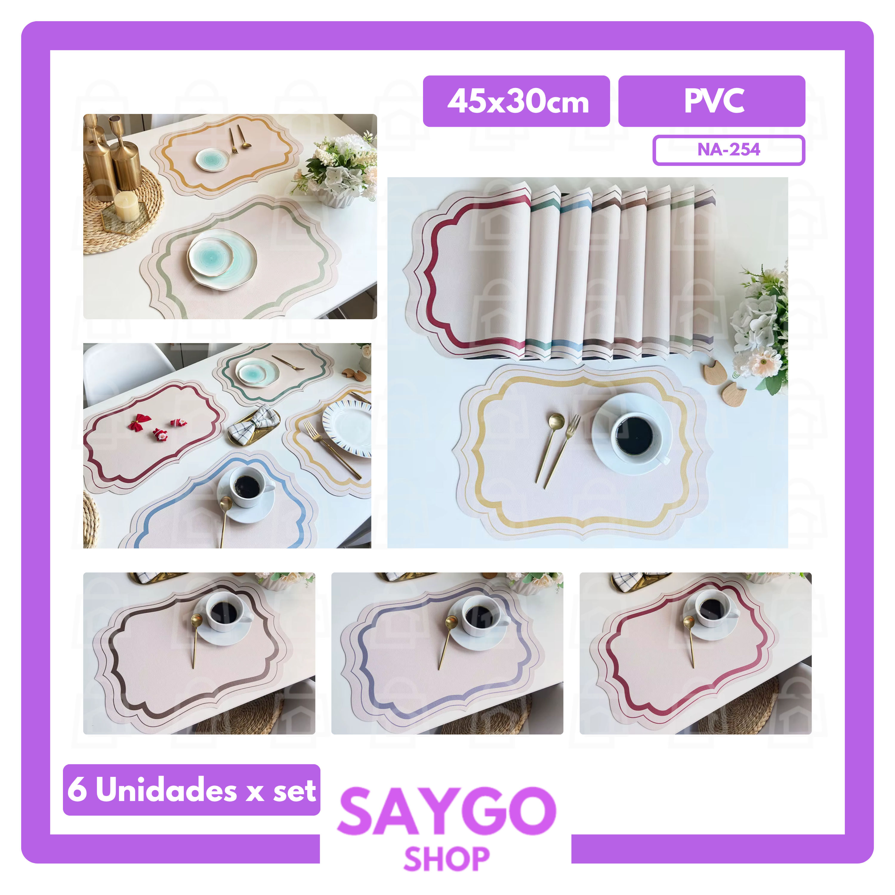 Individual de PVC inglés "A" (SET)