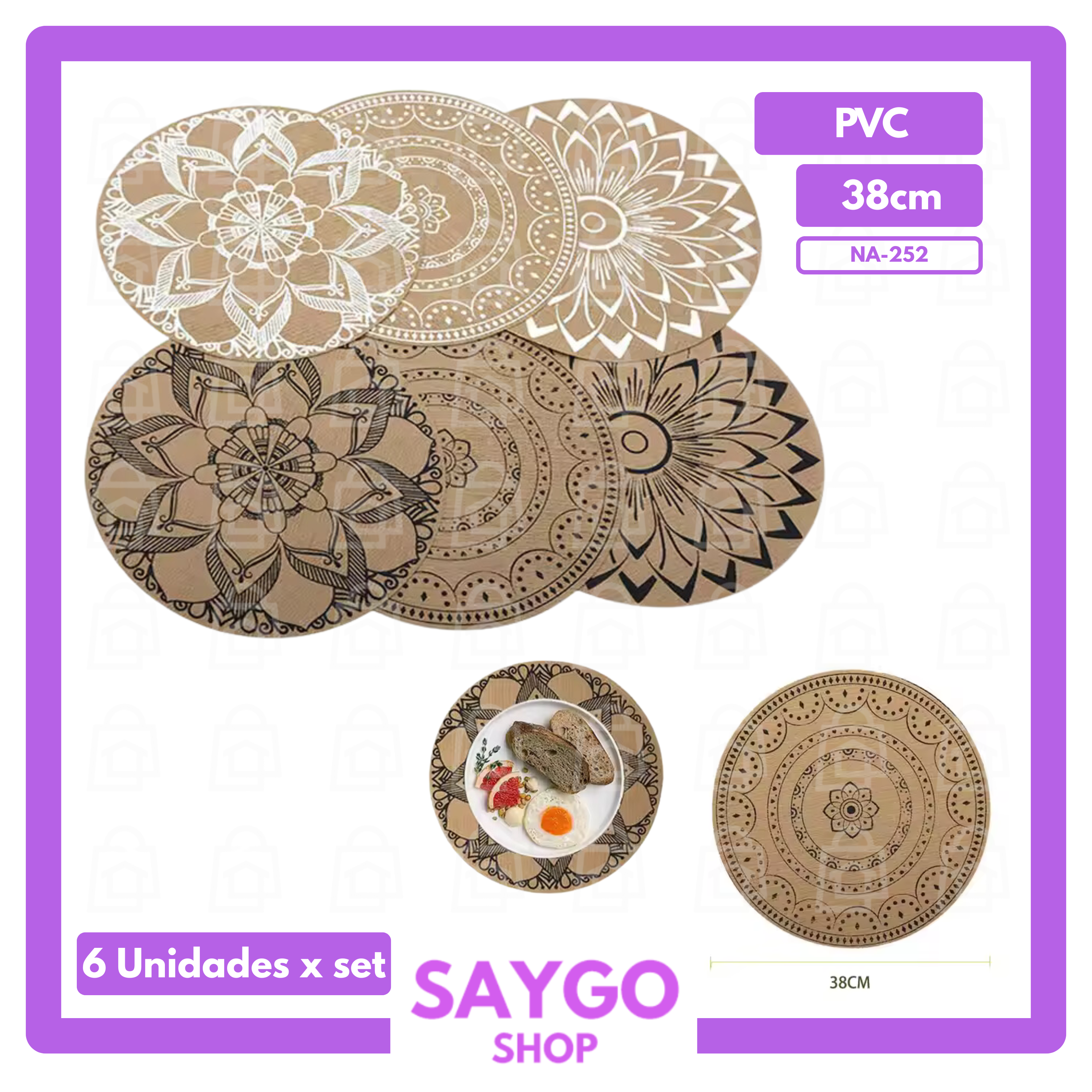 Individual de PVC redondo (SET)