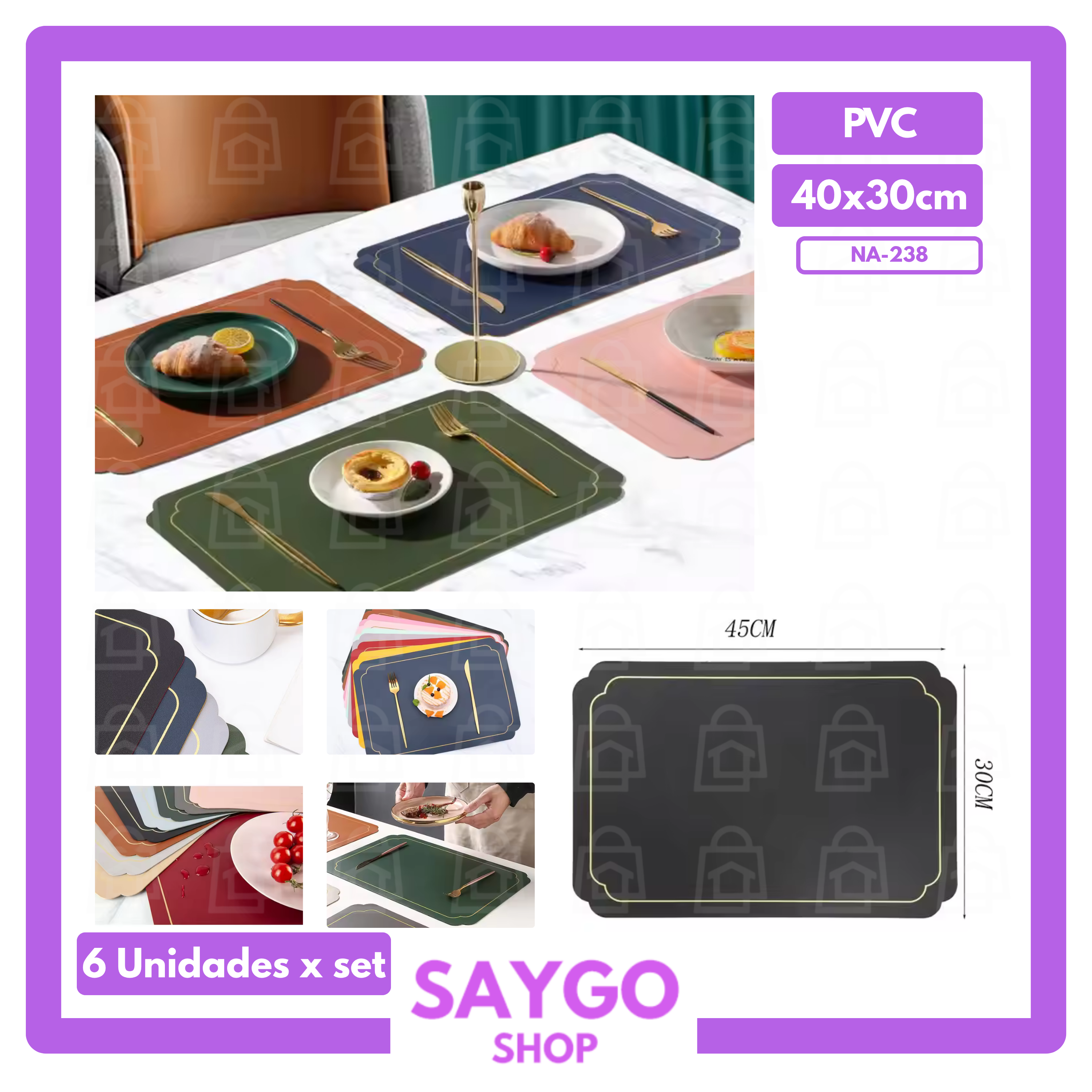 Individual de PVC diamante (SET)